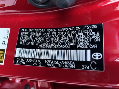 2026 Toyota Corolla Hatchback SE