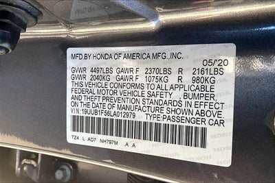 2020 Acura TLX w/Technology Pkg