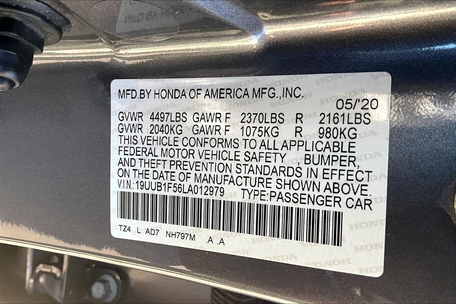 2020 Acura TLX w/Technology Pkg