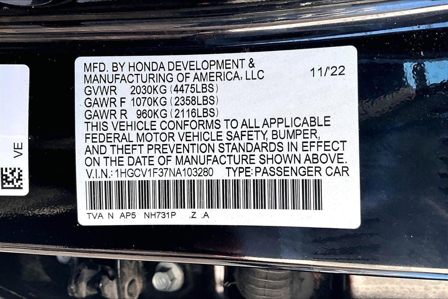 2022 Honda Accord Sedan Sport