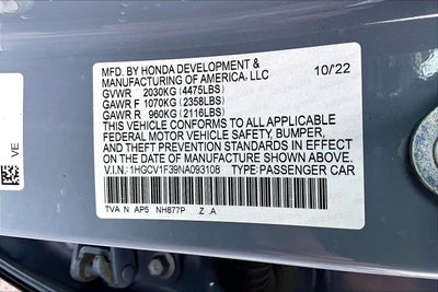 2022 Honda Accord Sedan Sport
