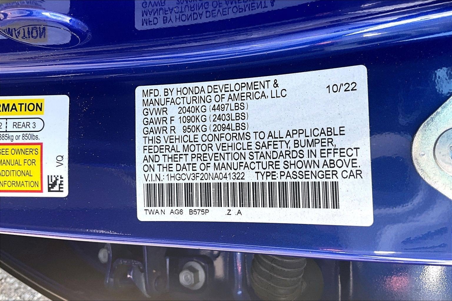2022 Honda Accord Hybrid Sport