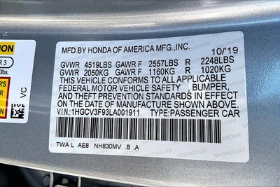 2020 Honda Accord Hybrid Touring