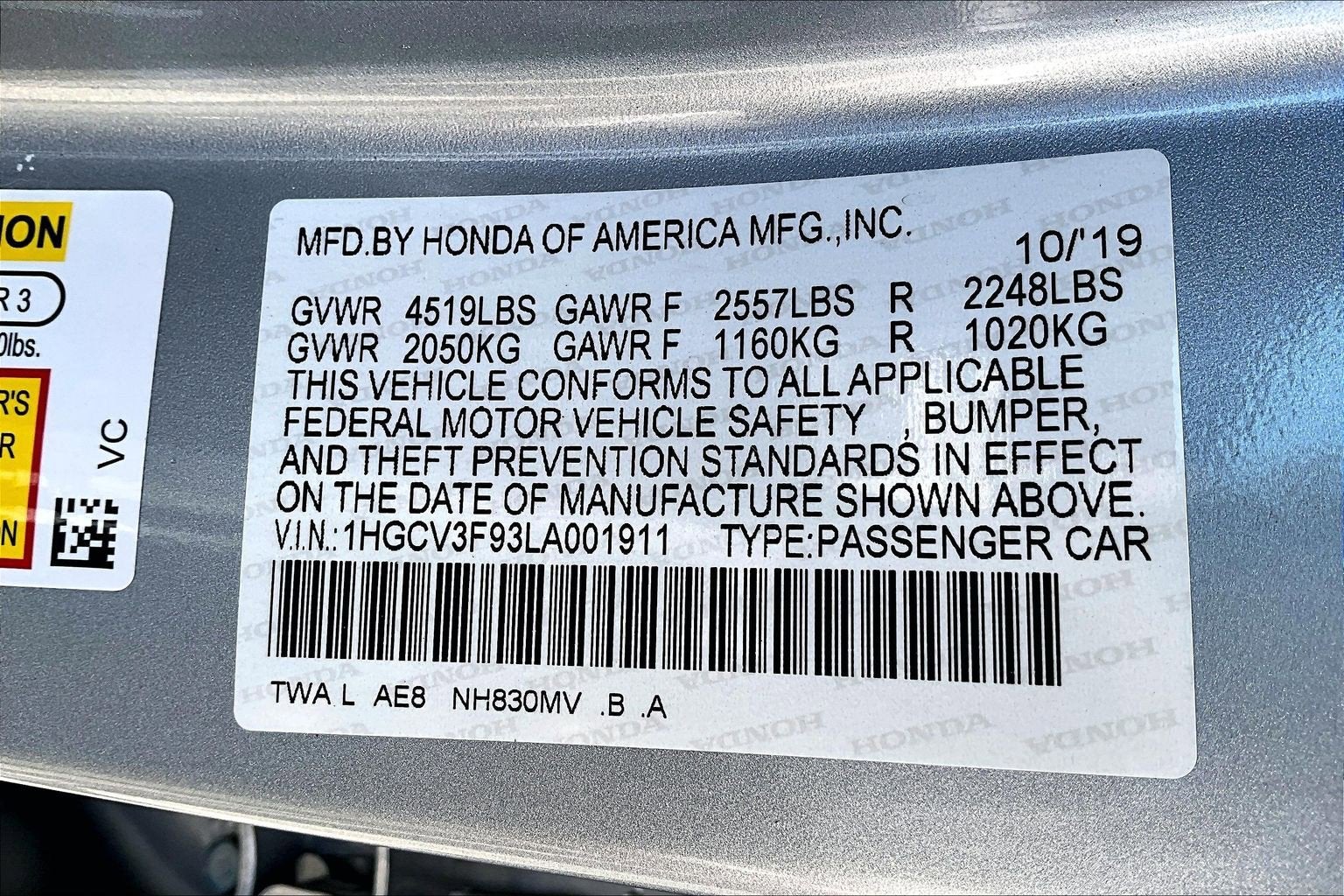 2020 Honda Accord Hybrid Touring