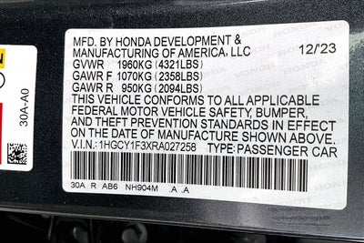 2024 Honda Accord Sedan EX