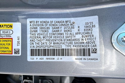 2023 Honda Civic Sedan Sport