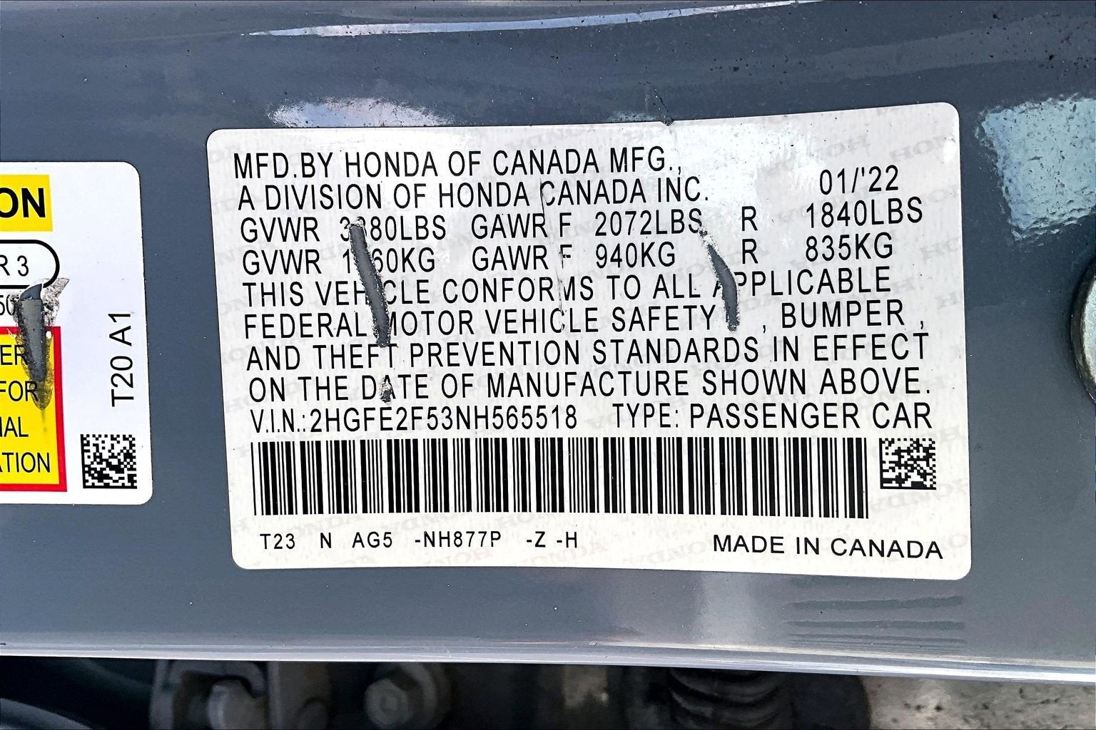 2022 Honda Civic Sedan Sport