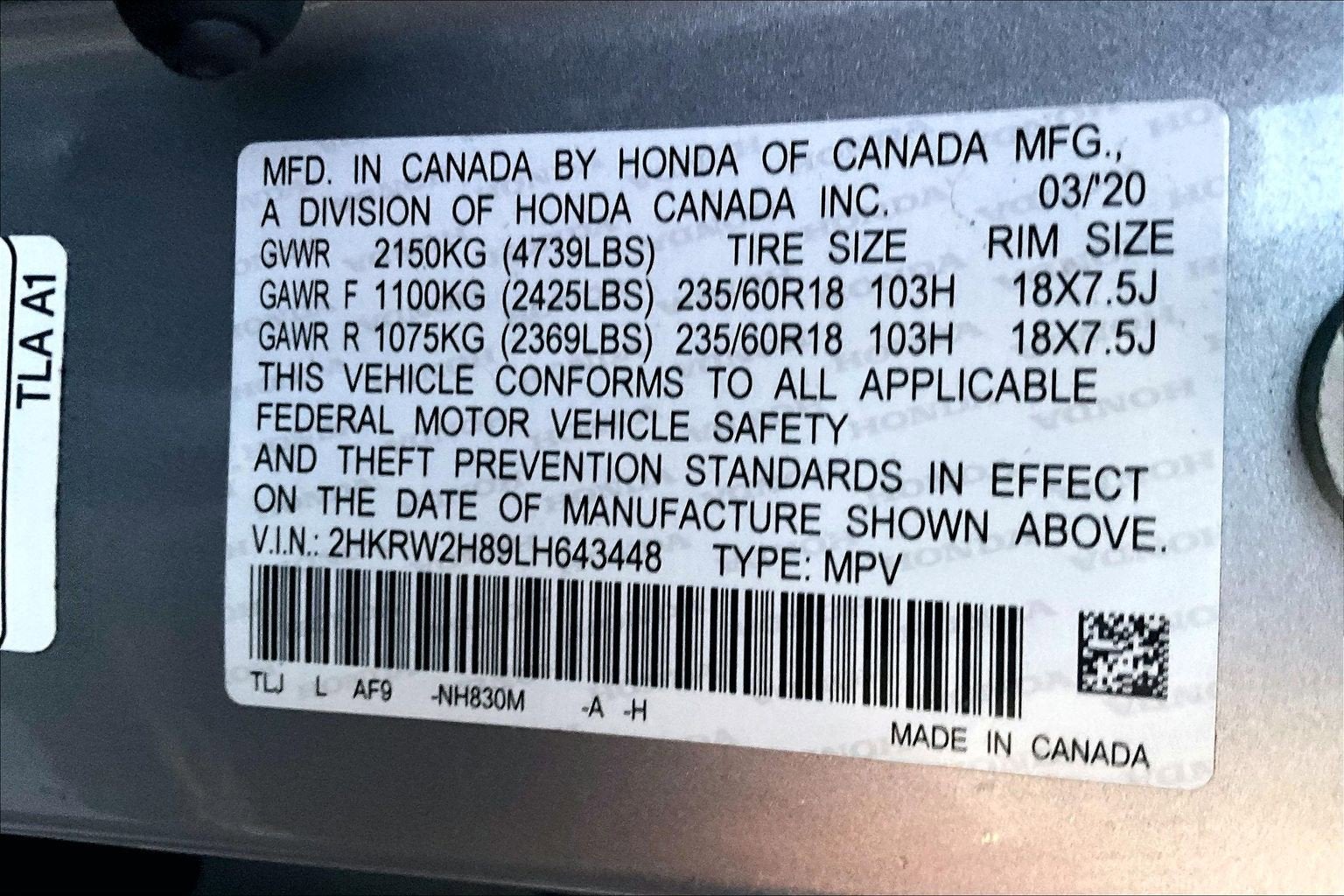 2020 Honda CR-V EX-L