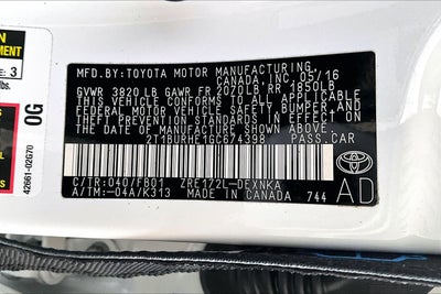 2016 Toyota Corolla LE