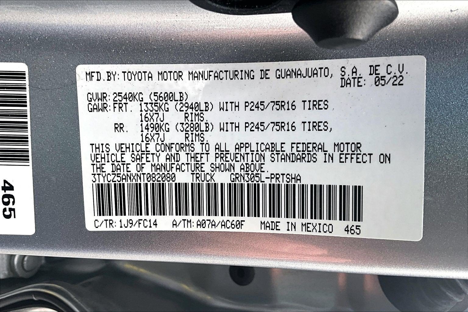 2022 Toyota Tacoma 4WD SR5