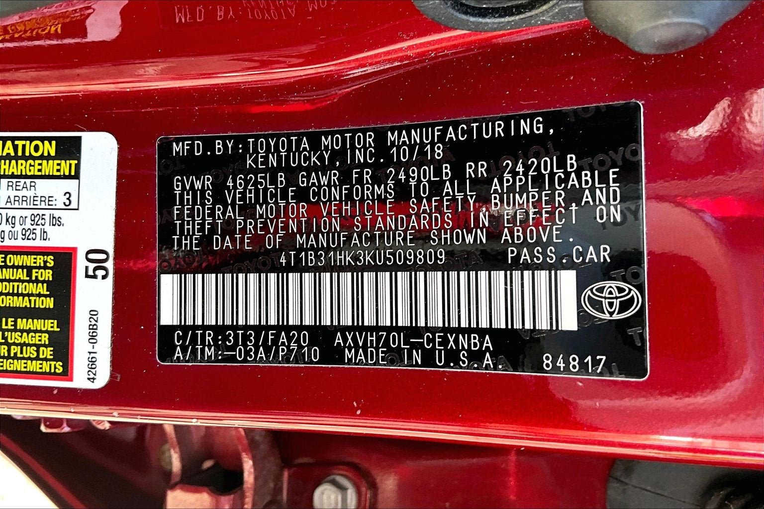 2019 Toyota Camry Hybrid LE
