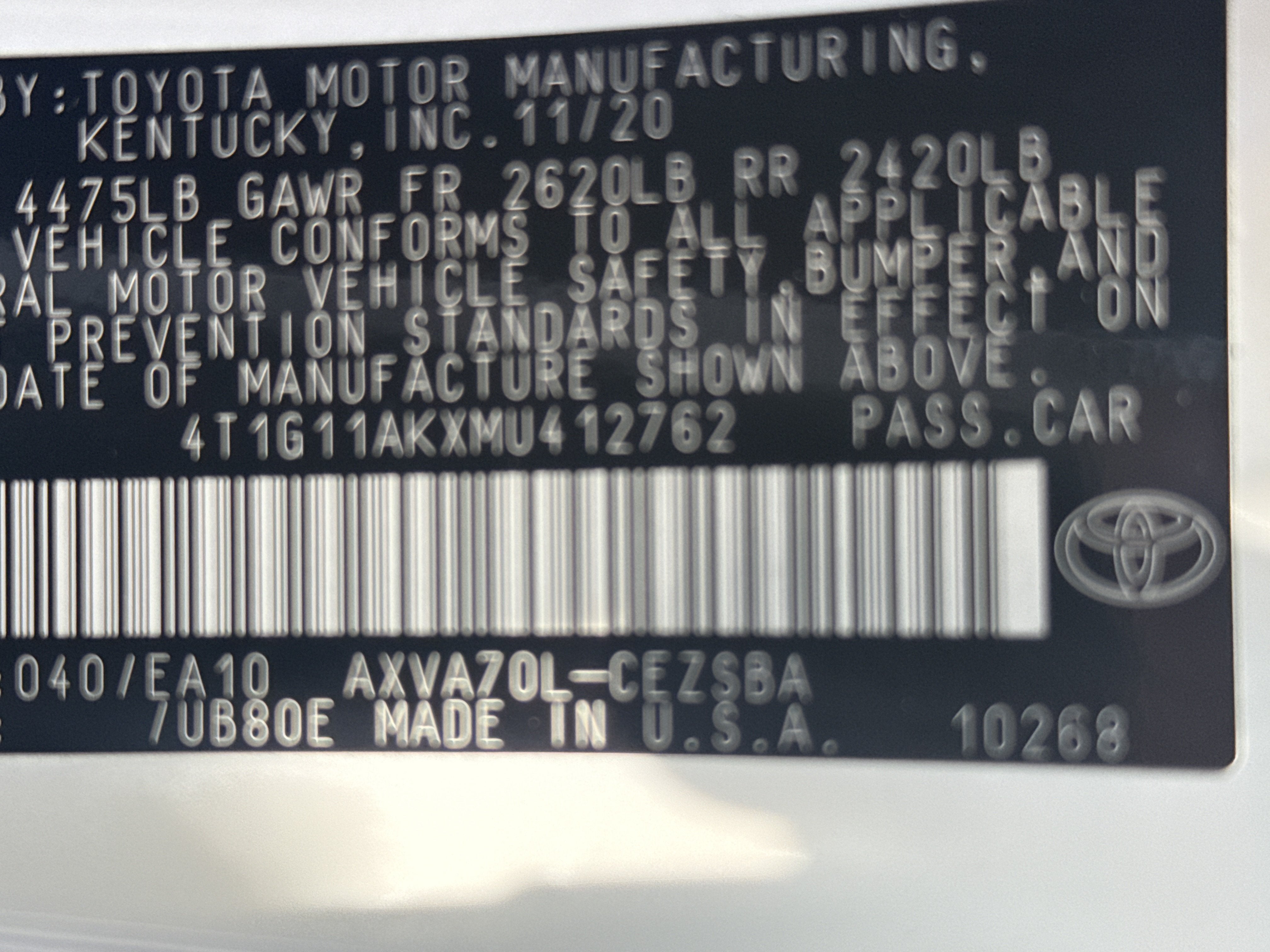 2021 Toyota Camry SE