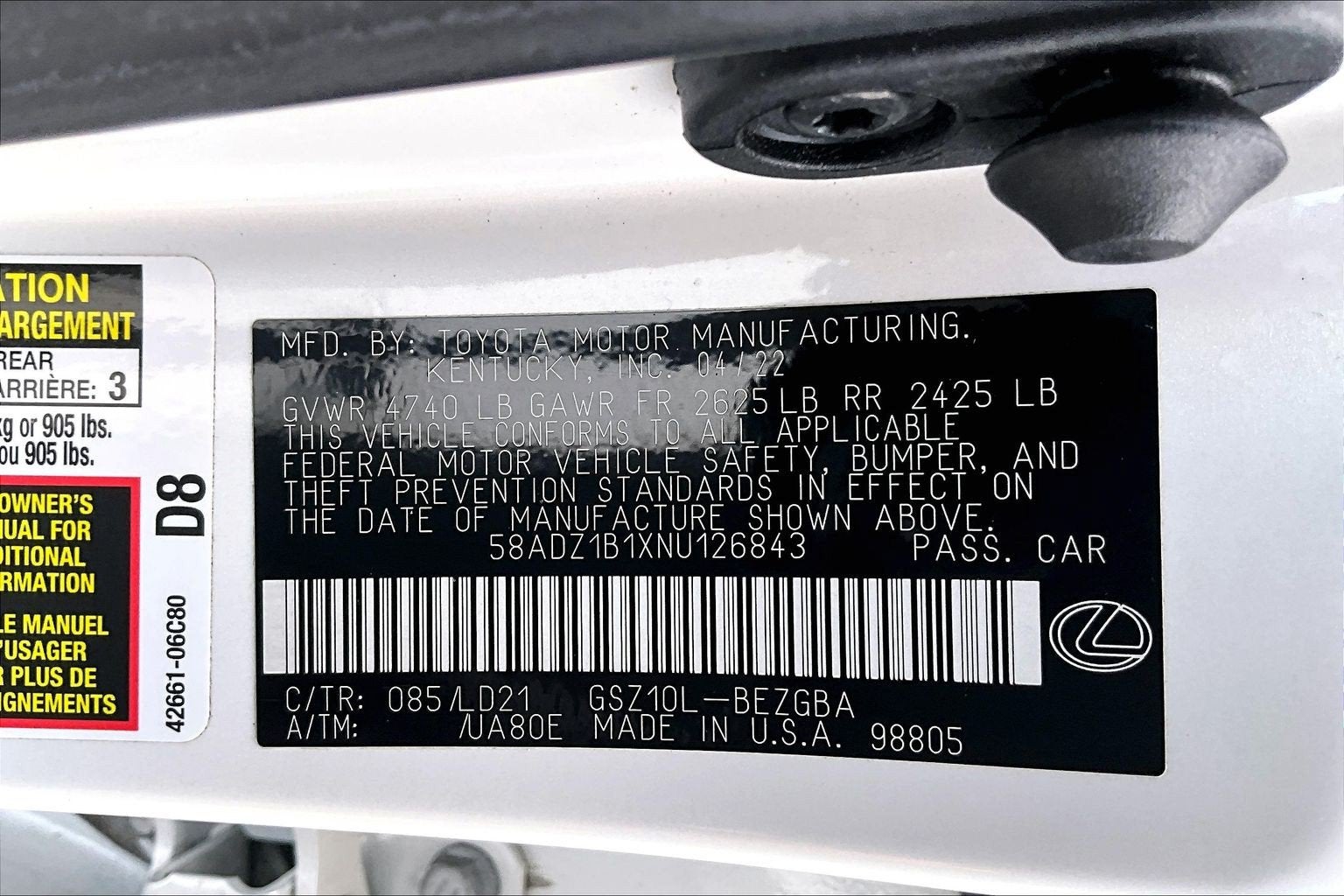 2022 Lexus ES ES 350