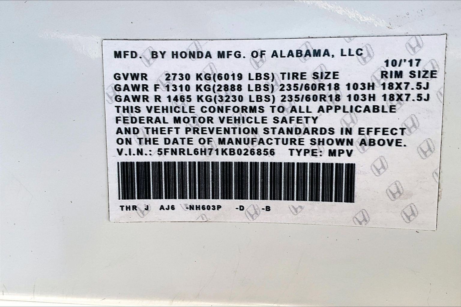 2019 Honda Odyssey EX-L