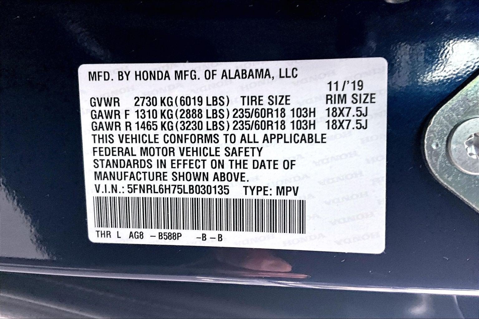 2020 Honda Odyssey Base