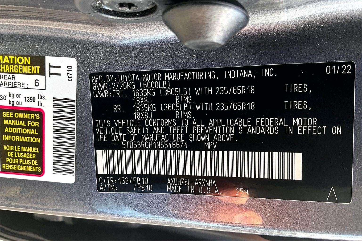 2022 Toyota Highlander Hybrid LE