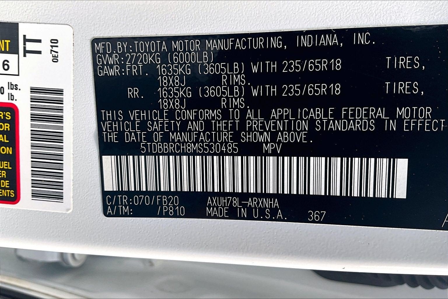 2021 Toyota Highlander Hybrid LE