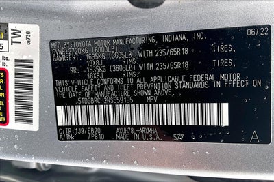 2022 Toyota Highlander Hybrid XLE
