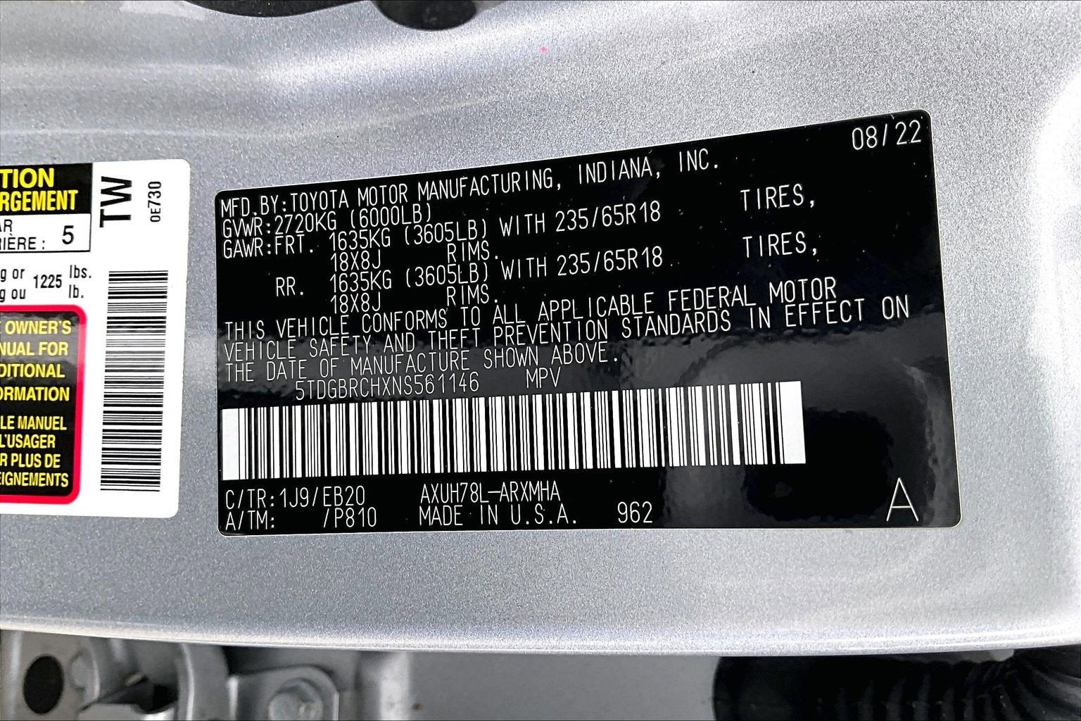 2022 Toyota Highlander Base