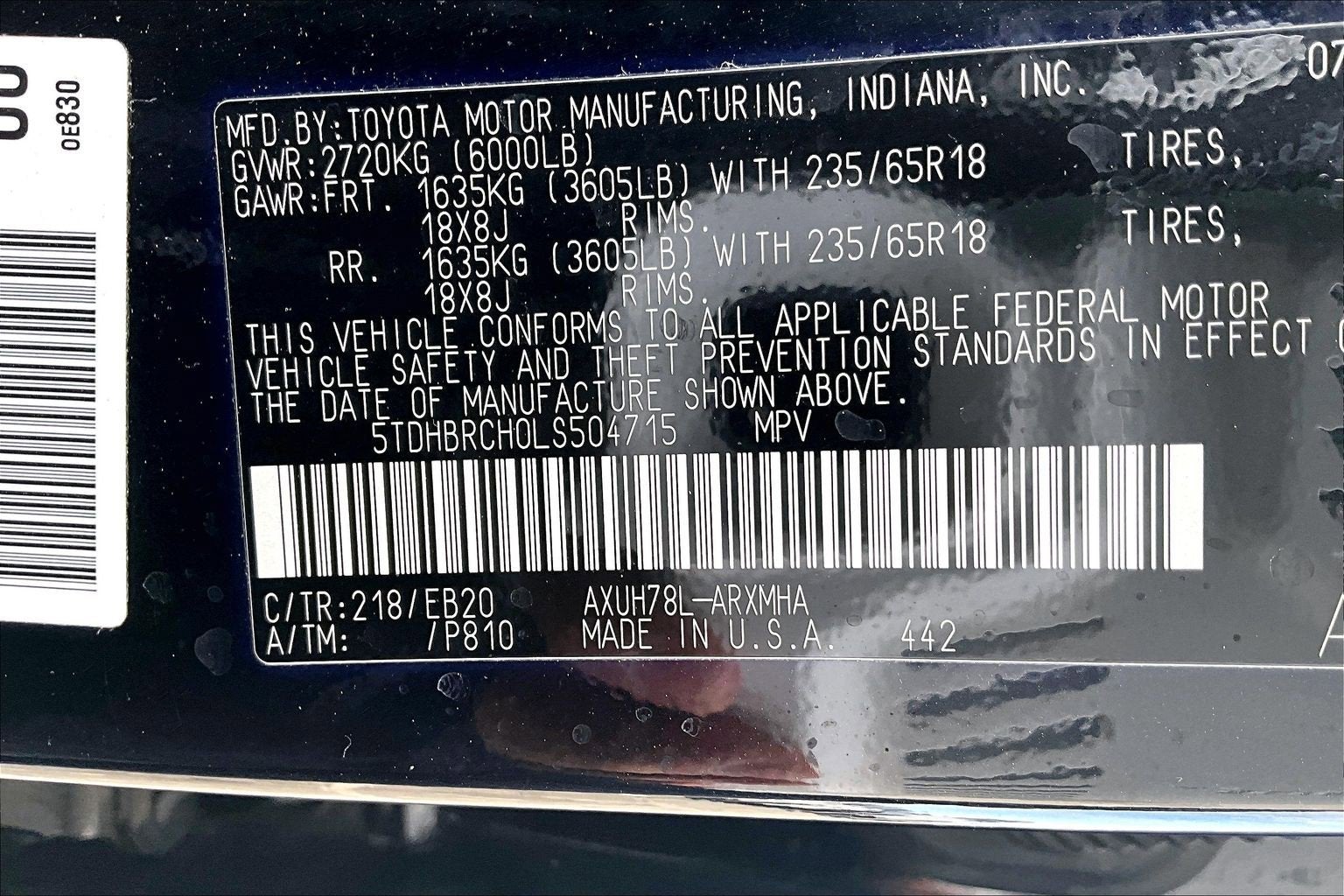 2020 Toyota Highlander Hybrid XLE