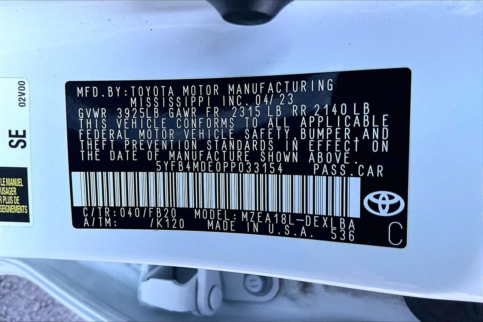 2023 Toyota Corolla LE