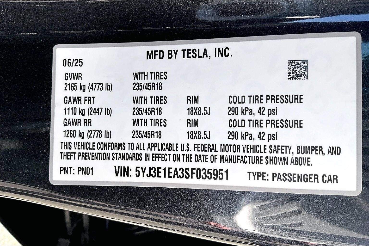 2025 Tesla Model 3 Long Range