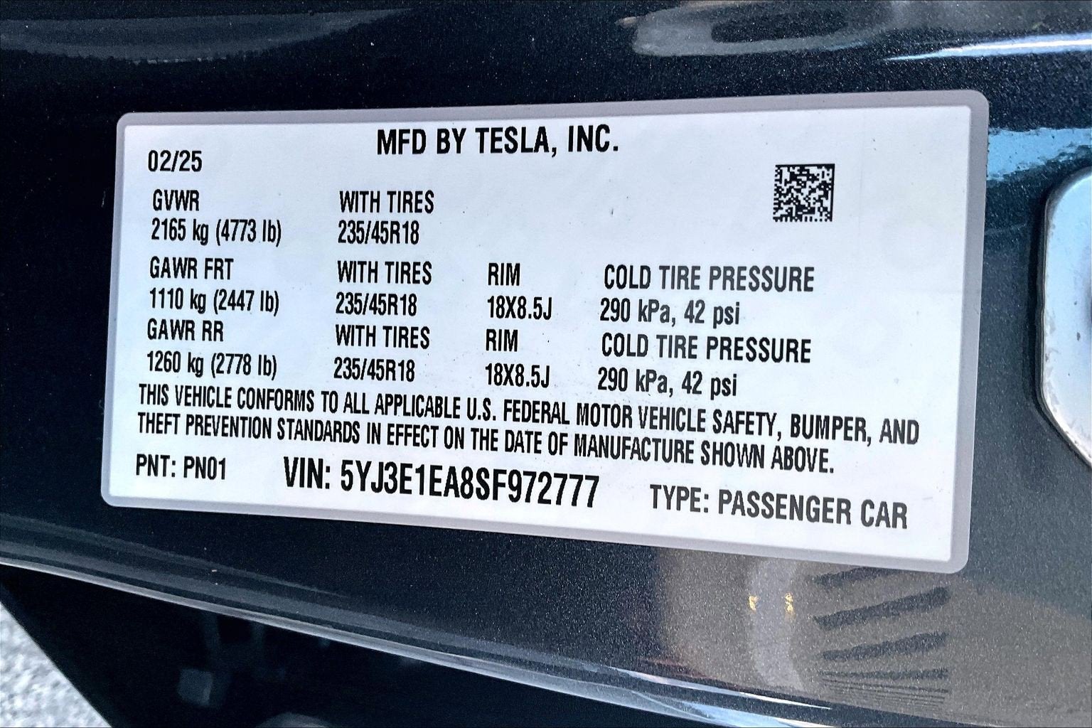 2025 Tesla Model 3 Long Range