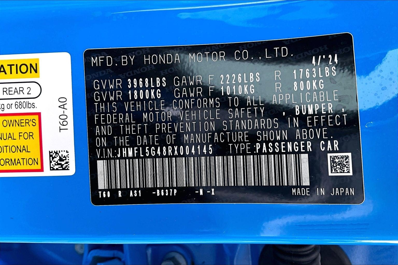 2024 Honda Civic Type R Manual