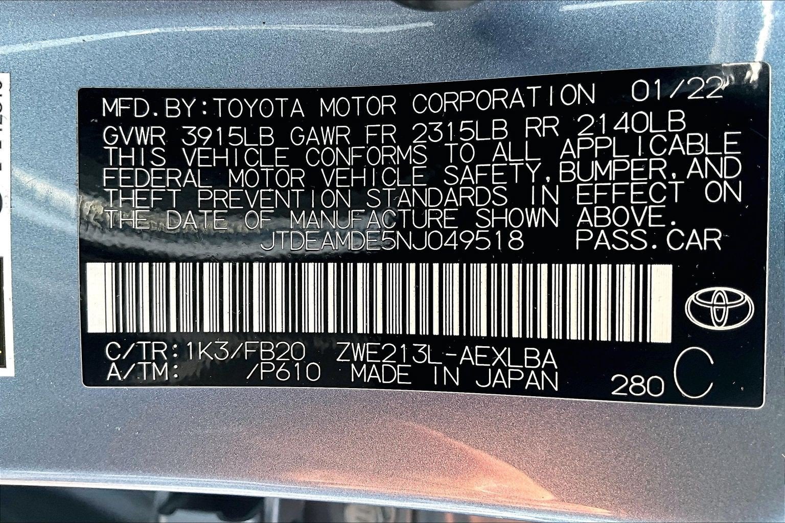 2022 Toyota Corolla Hybrid LE