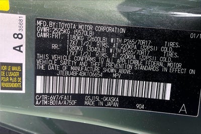 2011 Toyota FJ Cruiser 4WD 4dr Auto (Natl)