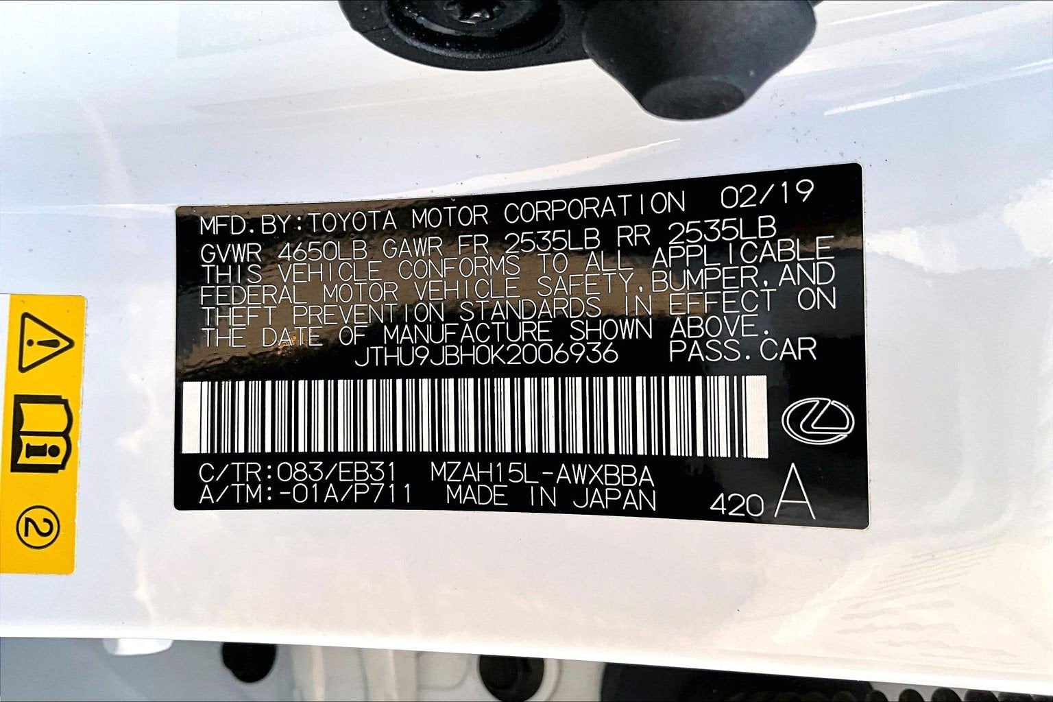 2019 Lexus UX UX 250h F SPORT