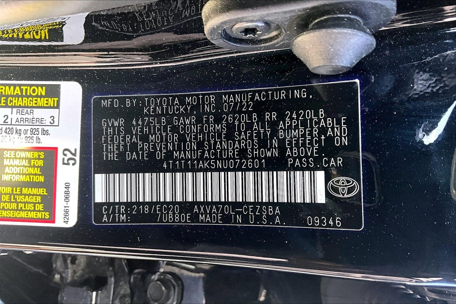 2022 Toyota Camry Base