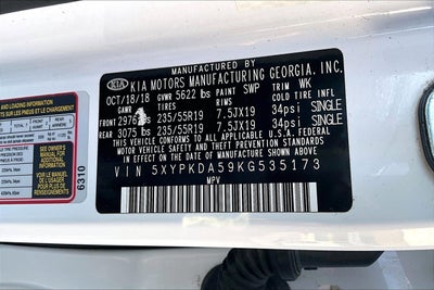 2019 Kia Sorento 3.3L SX