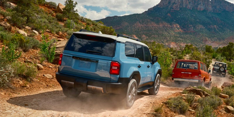 Blue 2025 Toyota Land Cruiser back end